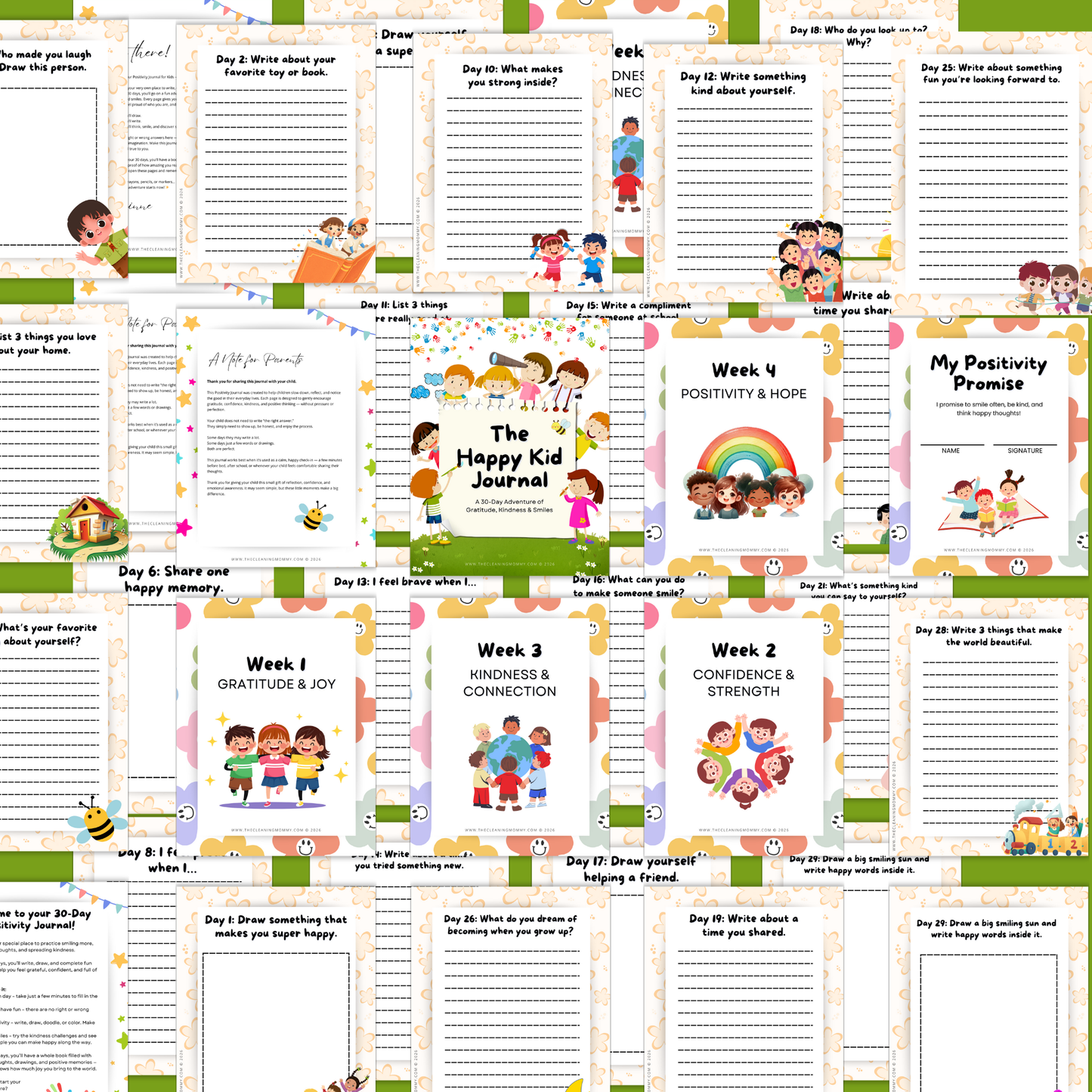 The Happy Kid Journal – Printable Positivity Journal for Kids (40pages)