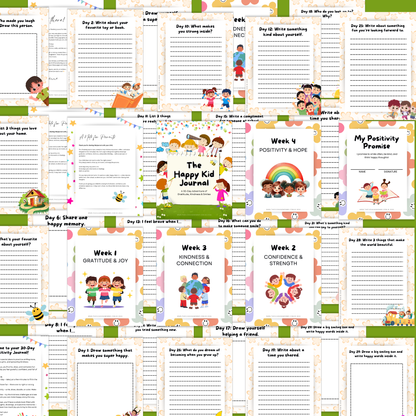 The Happy Kid Journal – Printable Positivity Journal for Kids (40pages)