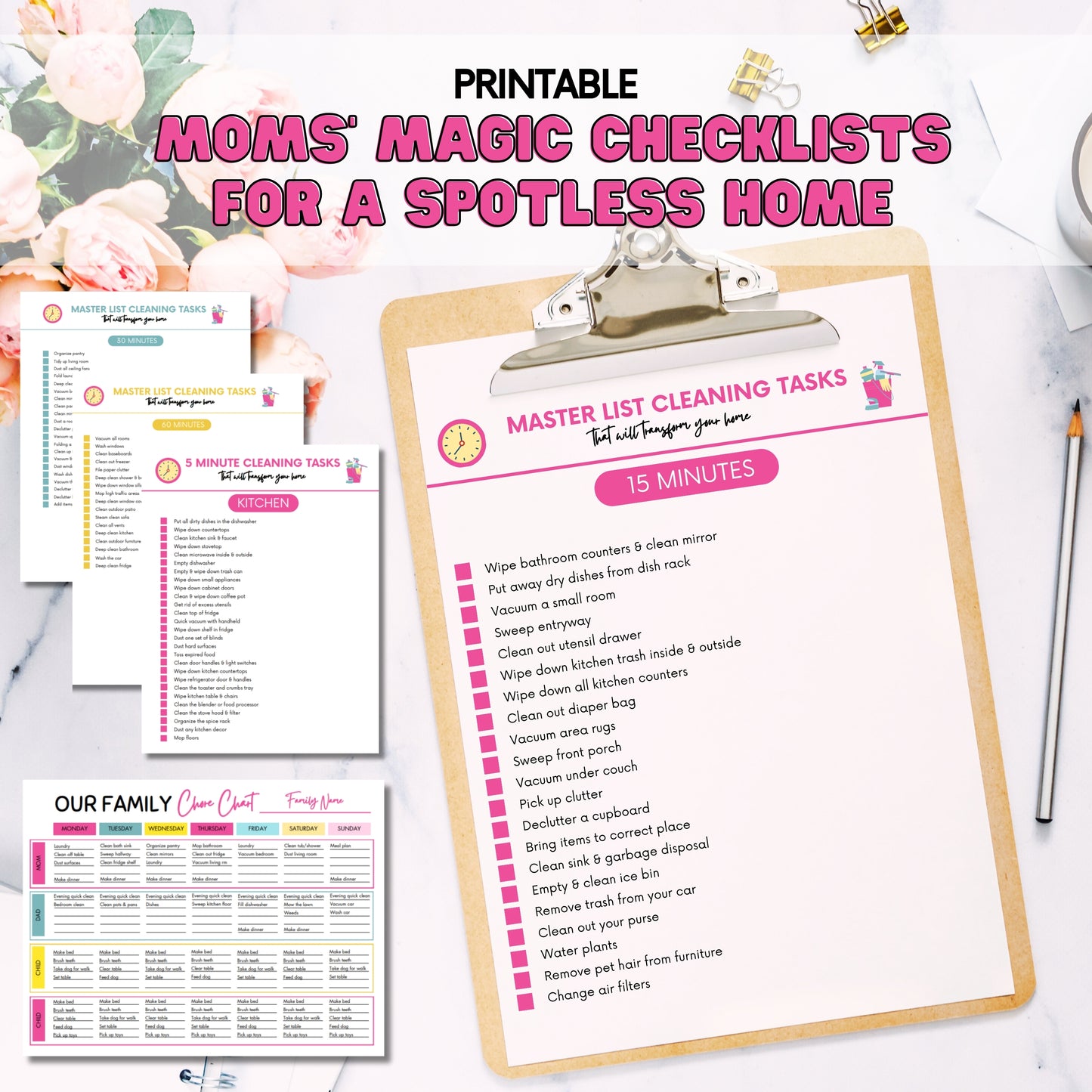 Moms' Magic Checklists for a Spotless Home